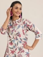 Multi Printed Cotton Straight Short Kurti - Image 4