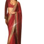 Saree For Women Faux Georgette Fabric Saree With multi color embroidery sequins border with sequencing lining work in body