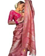 Pure Kanjivaram Soft Banarasi Silk Saree For Women & Girls With Unstitched Heavy Blouse Piece